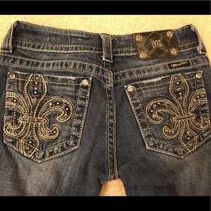 Womens Miss Me Jeans Fleur Dark Boot Cut Size 26